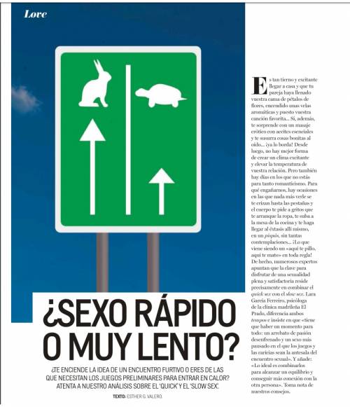 ¿Sexo rápido o muy lento? ¿Sexo rápido o muy lento?